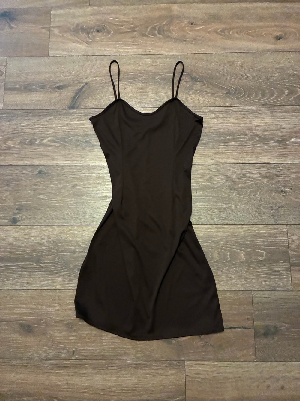 Classic Spaghetti-Strap Mini Dress - Chocolate Brown